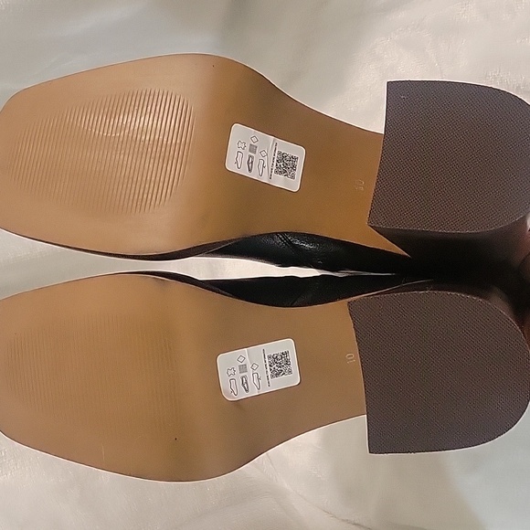 Asos Design square toe leather boots black women's size 12 - Picture 4 of 4